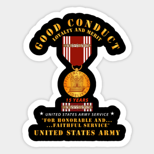 Army - Good Conduct w Medal w Ribbon - 15 Years Sticker